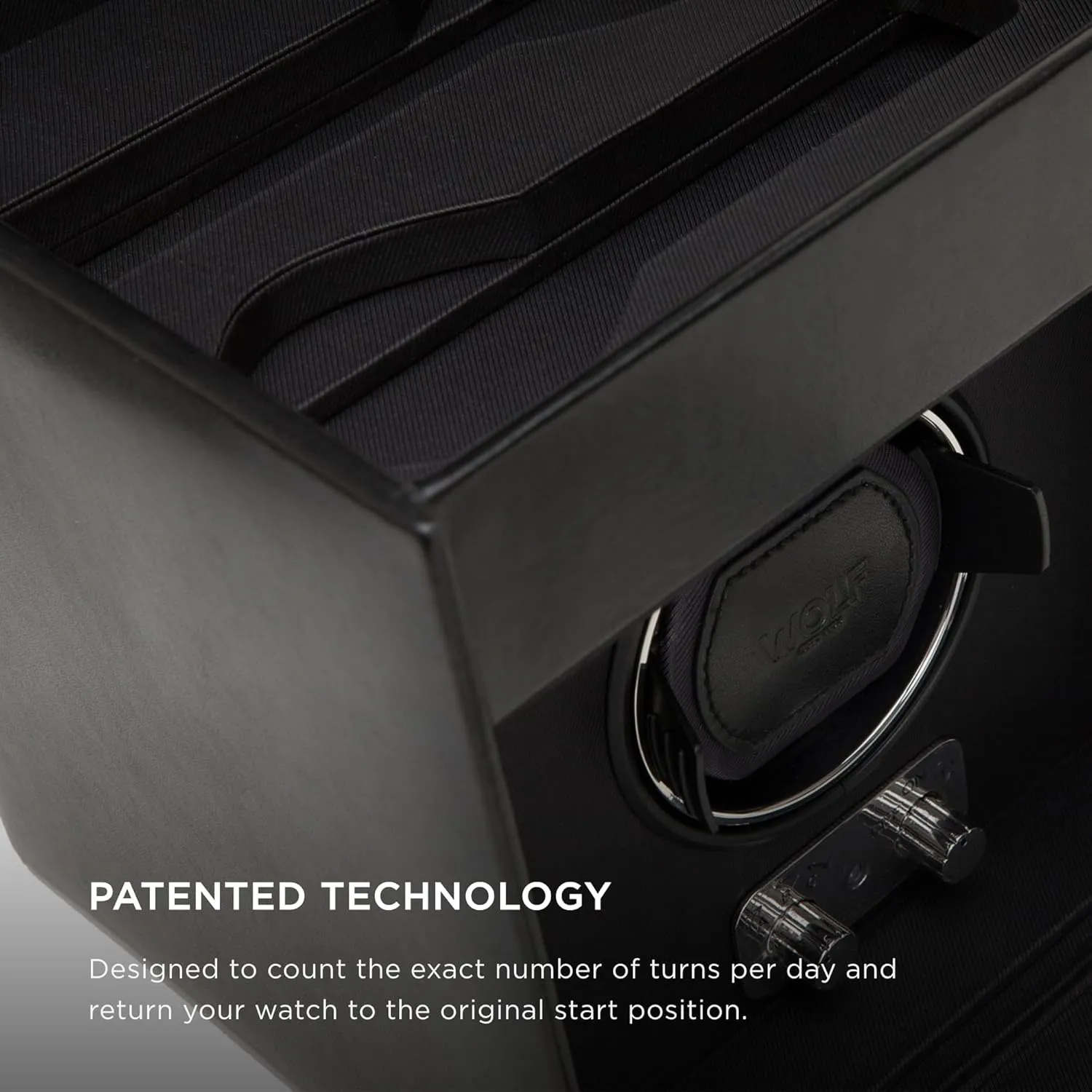 microscope stipulate aie similar prey nourish with Storage, Black - Secure Fit with Patented Lock-in Dynamic Cuff - for Bigger, Heavier Watches - Vegan Leather & Glass Cover - Includes Universal Adapter WOLF Heritage Single Winder 