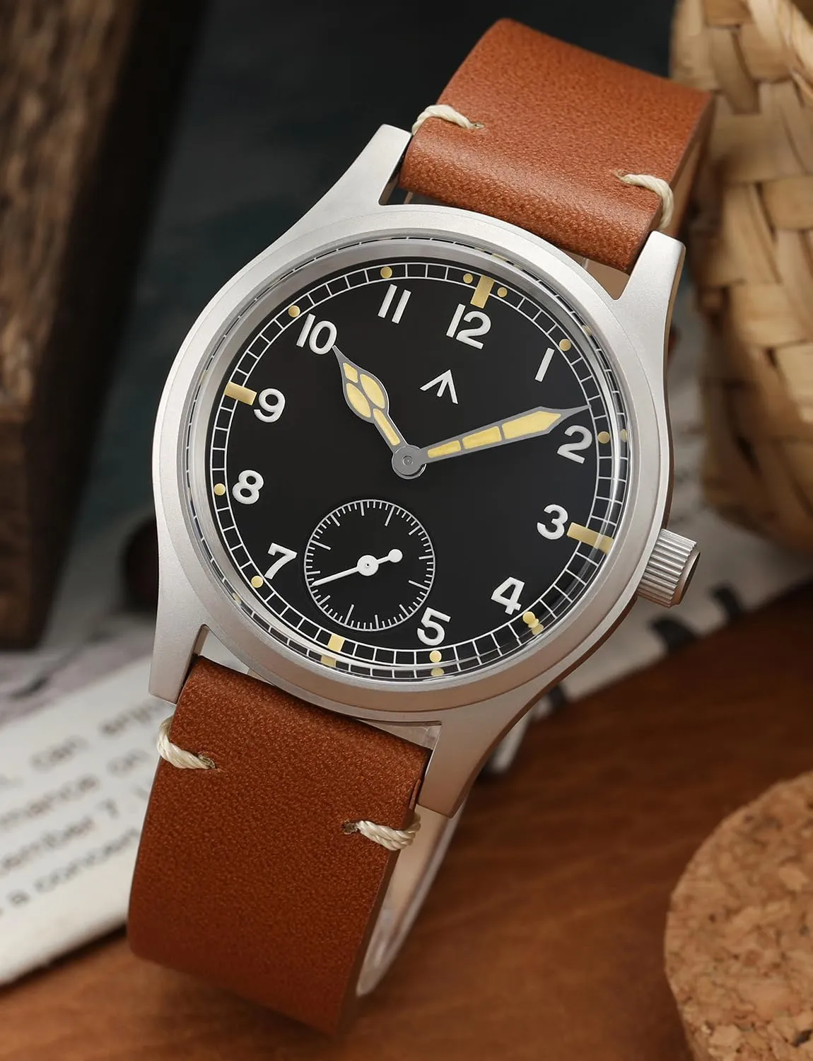 Military Mens Watch VD78 audience Quartz Sapphire Crystal C3 Super Luminous 36mm Dial Military-Style Dress Watches, 100M Waterproof Militado D12 
