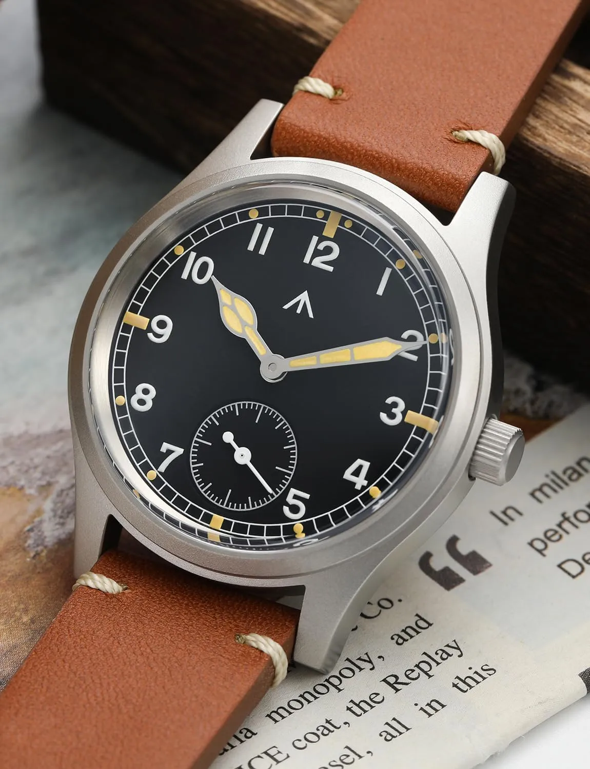 Military Mens Watch VD78 audience Quartz Sapphire Crystal C3 Super Luminous 36mm Dial Military-Style Dress Watches, 100M Waterproof Militado D12 