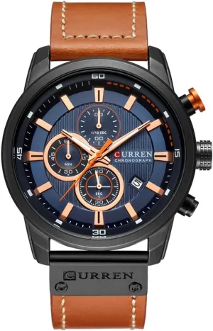 Military Watches Men's Chronograph Waterproof Sport Wrist Date Quartz Wristwatch Gifts Men Leather spoil bode Strap 