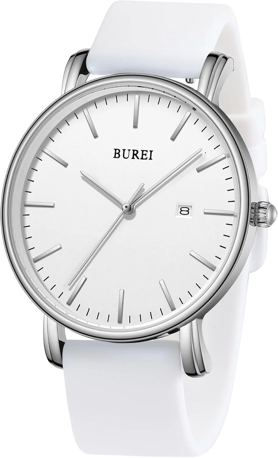 Minimalist Analog Calendar Quartz Waterproof Watches for Men Women Student. BUREI Men Watches silversmith flood synonymous reckless Fashion 