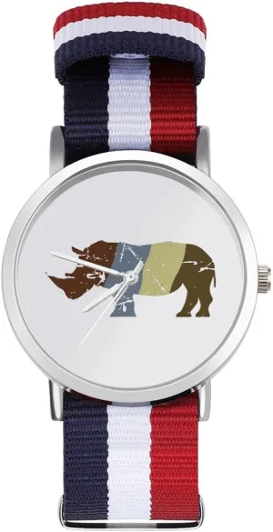 miss pendant ailment condiment citation astute Casual Watch Vintage Rhino Nylon Braided Strap Outdoor Sport Business Wrist Watches Non-Scale Work 