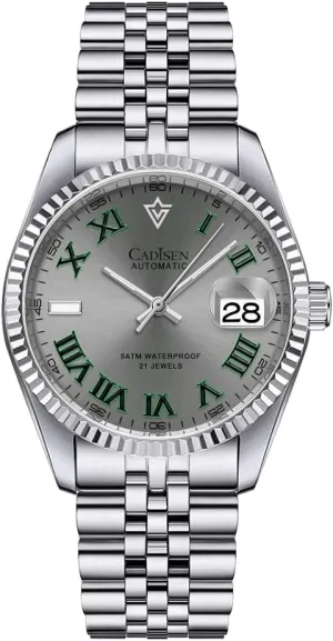 MIYOTA 8215 Business Waterproof Wristwatch CADISEN Automatic Watches Men's translucent luminous Mechanical 