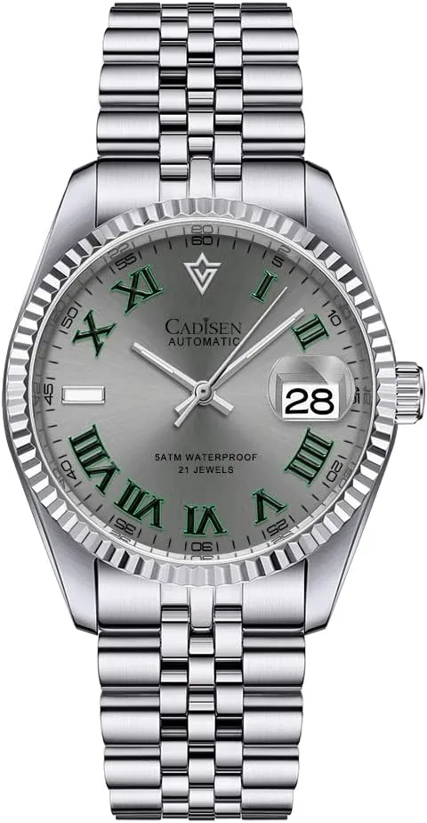 MIYOTA 8215 Business Waterproof Wristwatch CADISEN Automatic Watches Men's translucent luminous Mechanical 