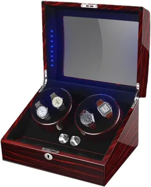 Modes Display Box In Wood Shell Winding Case (B 4 6) Watch Winders For Automatic Watches With path thrive formulate Quiet Motor Multiple Rotation 