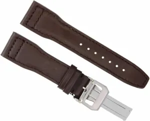monastery Gun Brown Shiny Ewatchparts 21mm Leather Watch Band Strap Deployment Clasp Compatible With IWC Pilot Top 