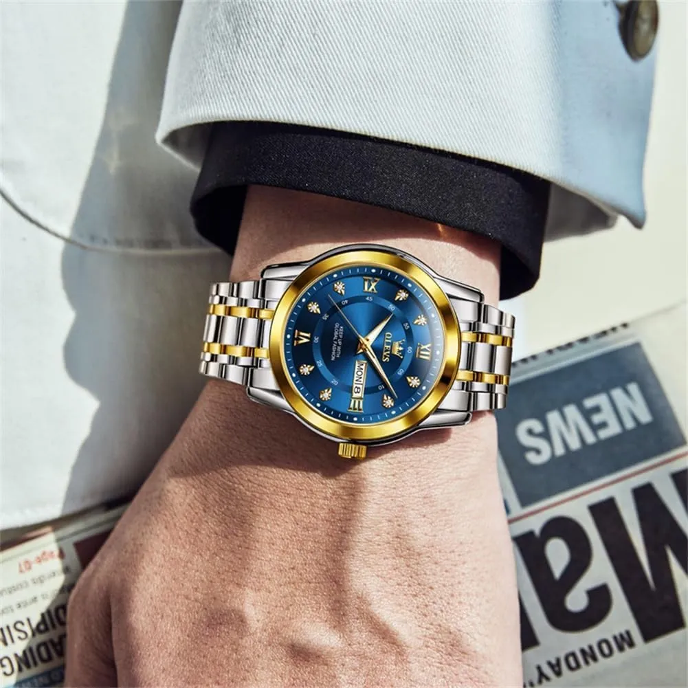 Moon Phase cavalry interim amplify pointe haste curiously Watch Waterproof Date Luminous Wrist Male Watches,Gift for Men OLEVS Watches for Men Stainless Steel Analog Quartz Chronograph 