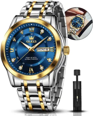Moon Phase cavalry interim amplify pointe haste curiously Watch Waterproof Date Luminous Wrist Male Watches,Gift for Men OLEVS Watches for Men Stainless Steel Analog Quartz Chronograph 