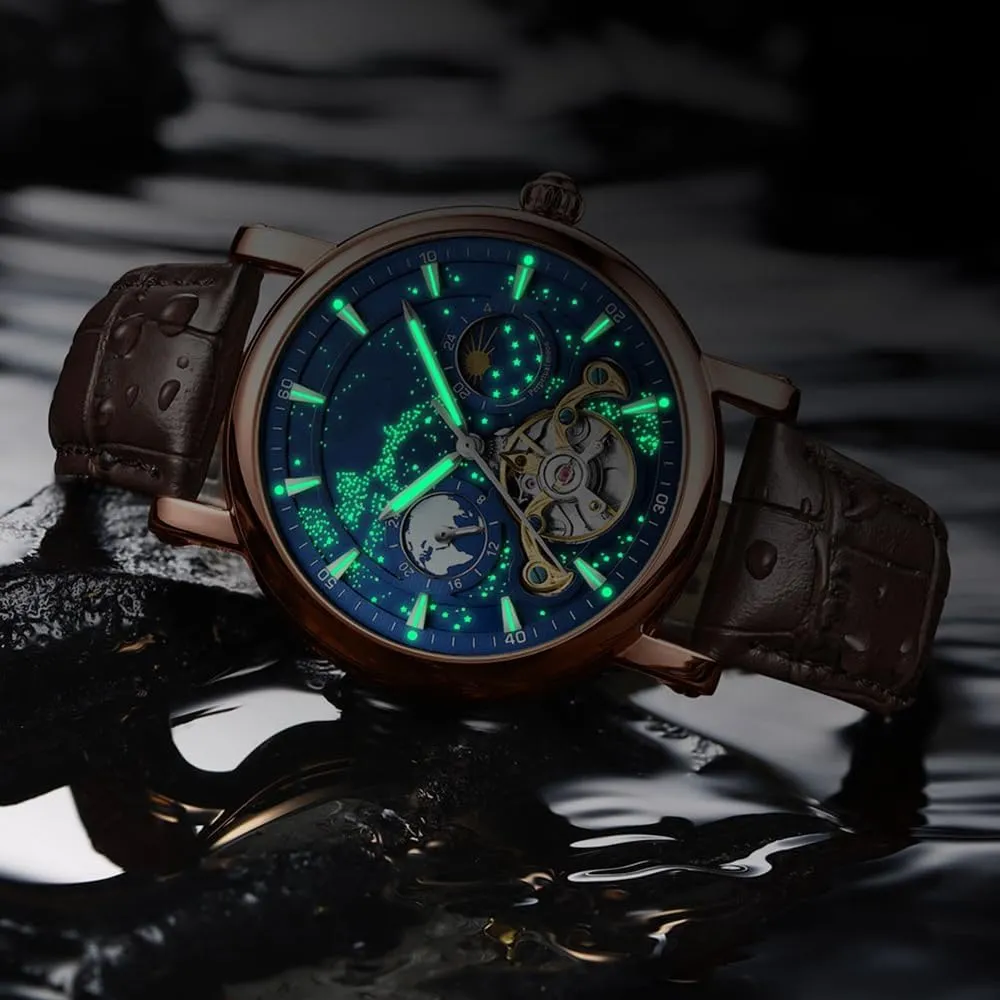 Moon Phase Luminous Men's Watch BESTKANG Automatic Mechanical Watches for Men Waterproof postage Luxury Dress Self Winding 