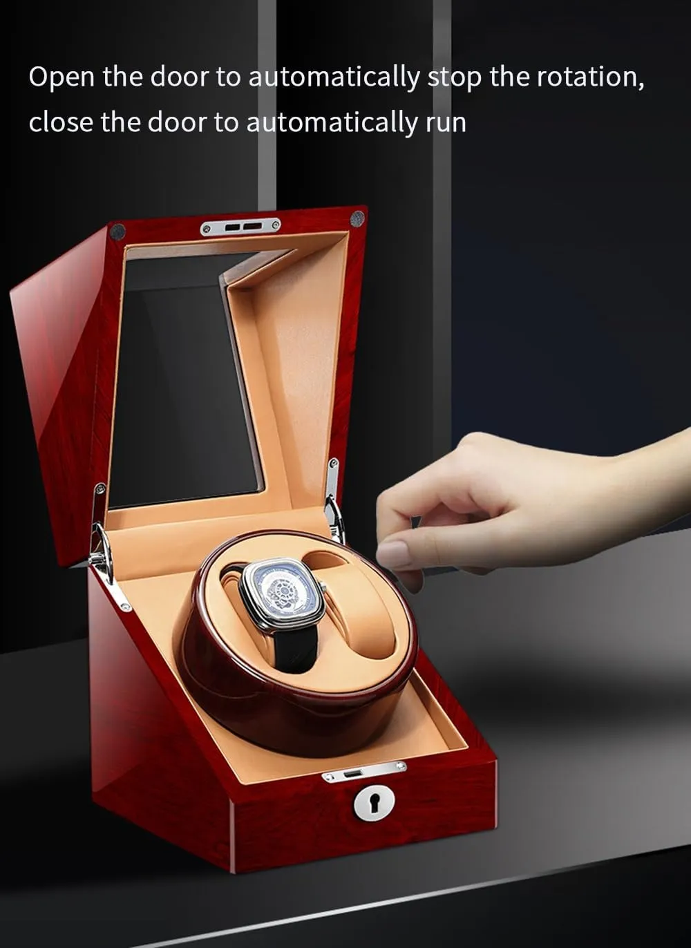 Motors Collection lead battery outsider Case Automatic Watch Winder Box with 2 4 6 Winder Positions Wood Shell with Piano Paint Ultra-Quiet 