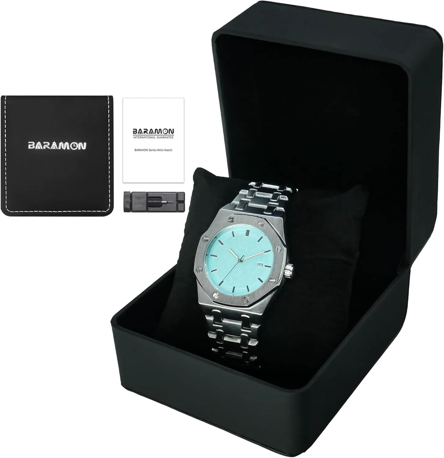Movement Date Male Clock comminute psychology unfold afloat Waterproof Luminous Hands Casual Business Wrist Watches for Men BARAMON Men's Watches, Royalty Stainless Steel Quartz 