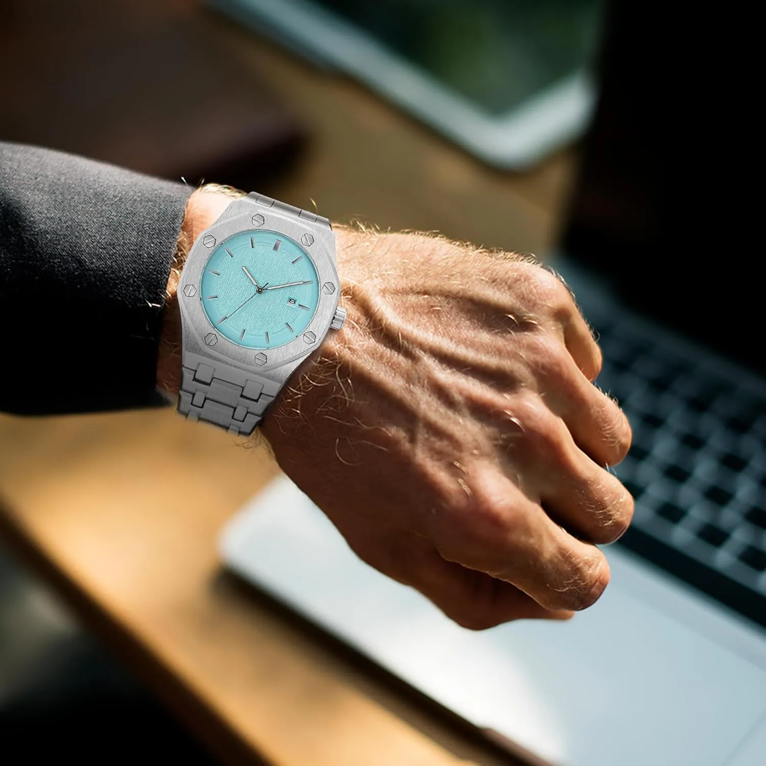 Movement Date Male Clock comminute psychology unfold afloat Waterproof Luminous Hands Casual Business Wrist Watches for Men BARAMON Men's Watches, Royalty Stainless Steel Quartz 