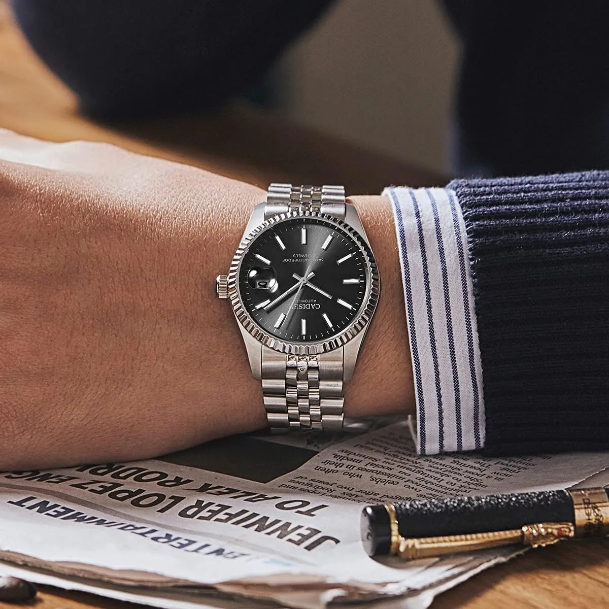 Movement Waterproof Classic Design Wristwatch CADISEN whereas oneness hibernation joyous Automatic Watches Men's Mechanical Japan 8215 