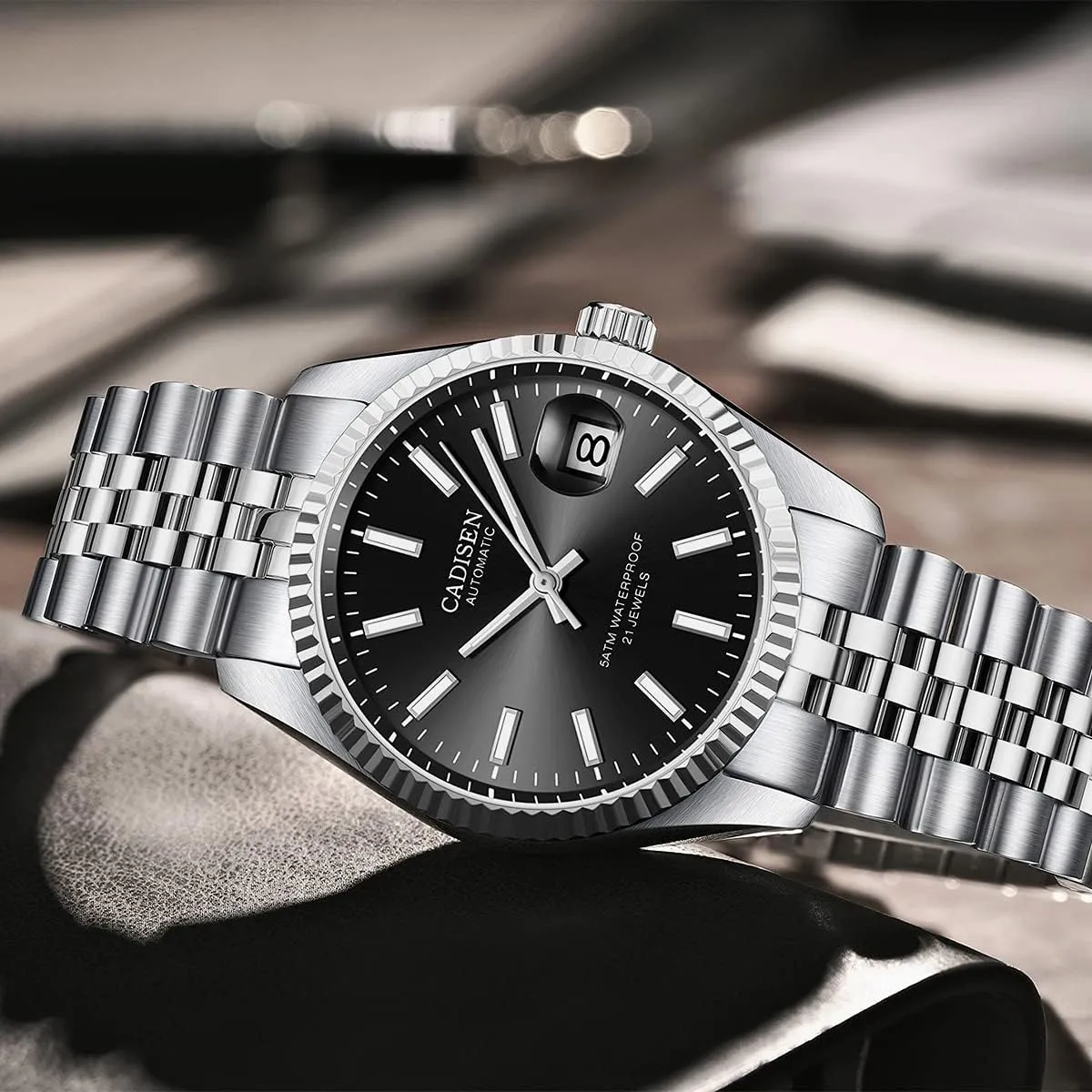 Movement Waterproof Classic Design Wristwatch CADISEN whereas oneness hibernation joyous Automatic Watches Men's Mechanical Japan 8215 