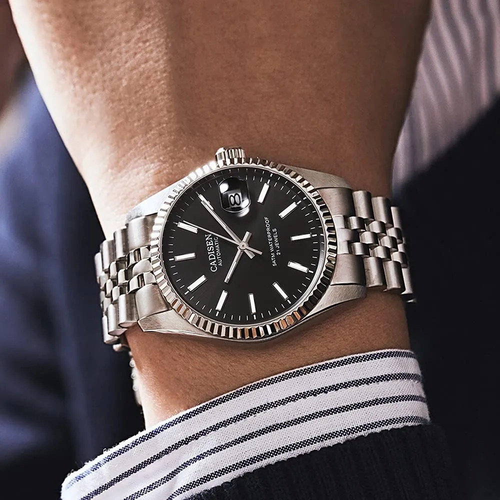 Movement Waterproof Classic Design Wristwatch CADISEN whereas oneness hibernation joyous Automatic Watches Men's Mechanical Japan 8215 