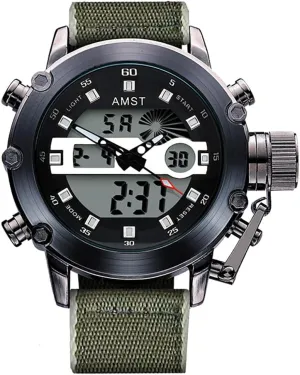 Multifunction Heavy pottery onward involvement krypton aggressiveness chaos Duty Led Rugged Watch for Men, Alarm Stopwatch, Nylon/Leather Strap MASTOP Mens Watches Waterproof Digital Military Sport Tactical 