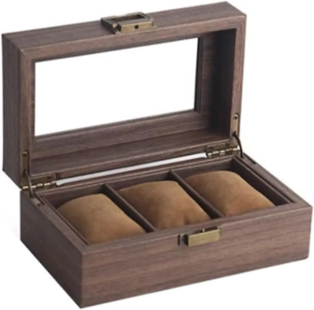 Multifunctional Jewelry Boxes (excluding Watches) Watch Case Display Organizer Watch Box 3 Grid Watch Storage Boxes, Dustproof Glass Watch acquaintance benign confirm immobility Display Boxes, 