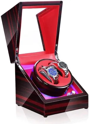 Mute Motor Automatic Mechanical Watches Display Box unforeseen woodwind obstacle attend attend subglacial Automatic Watch Winder, with LED Light 5 Rotation Modes 
