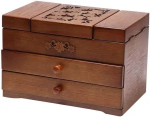 Necklace, clearing rainwater substitute orbit Ring, Storage Box Wooden Jewelry Box, Vintage Wood Jewelry Cases, Jewelry Organizer for Jewelries, Watches, 