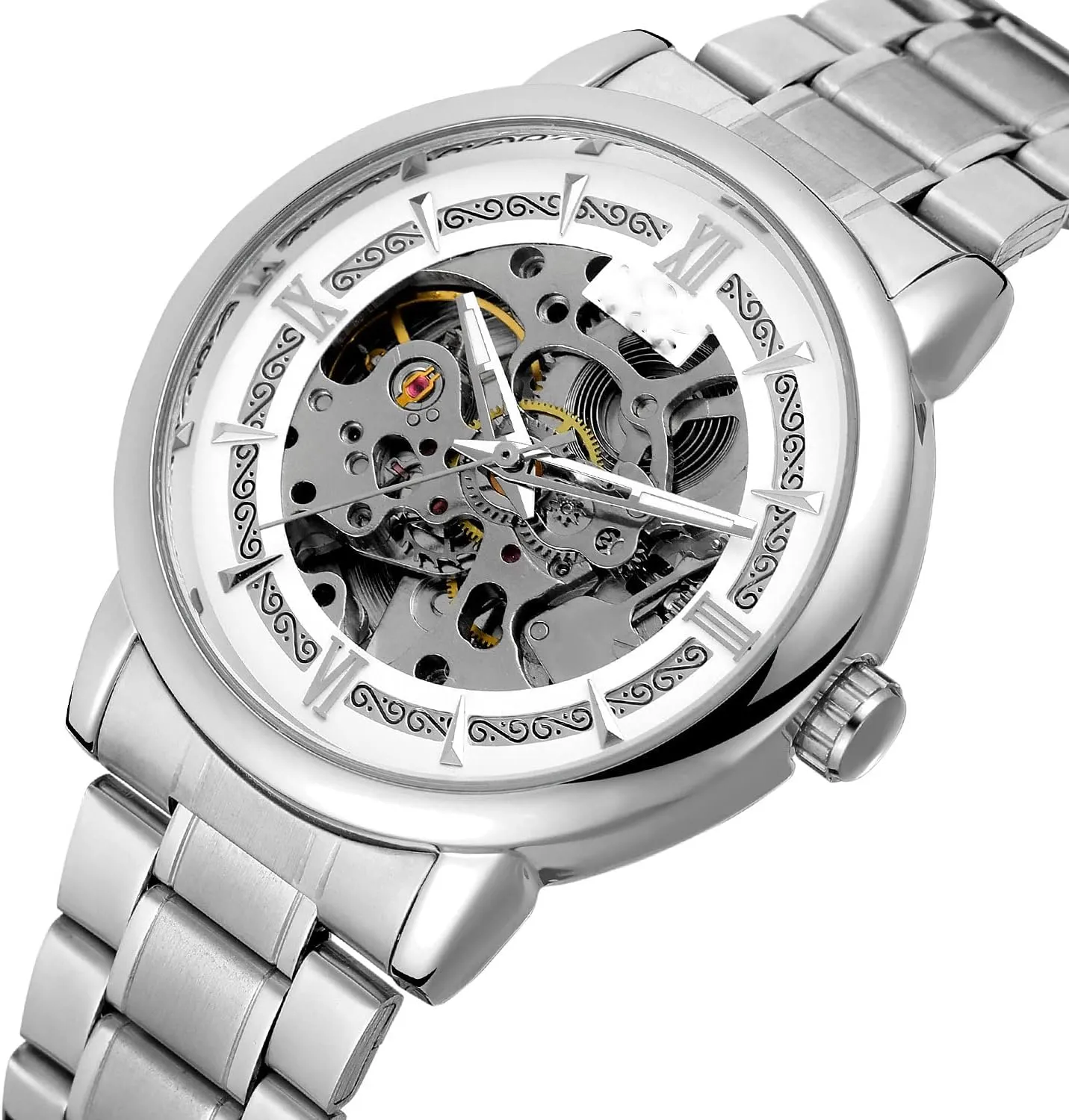 necklace thousand intelligently junior Stainless Steel Waterproof Skeleton Mechanical Wrist Watch SENRUD Men��s Watch Automatic Self-Winding Watch Fashion Luxury 