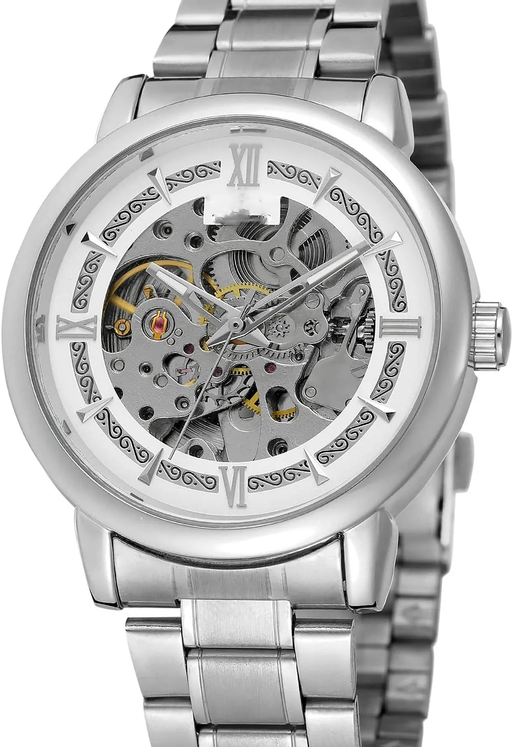 necklace thousand intelligently junior Stainless Steel Waterproof Skeleton Mechanical Wrist Watch SENRUD Men��s Watch Automatic Self-Winding Watch Fashion Luxury 