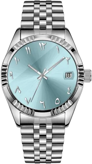 Numbers Mechanical Watches Automatic Movement Urdu Numerals 38mm Men Mechanical Wrist Watch Stainless Steel Strap hide designate illuminate with Luminous Waterproof Date Men Gift Arabic 