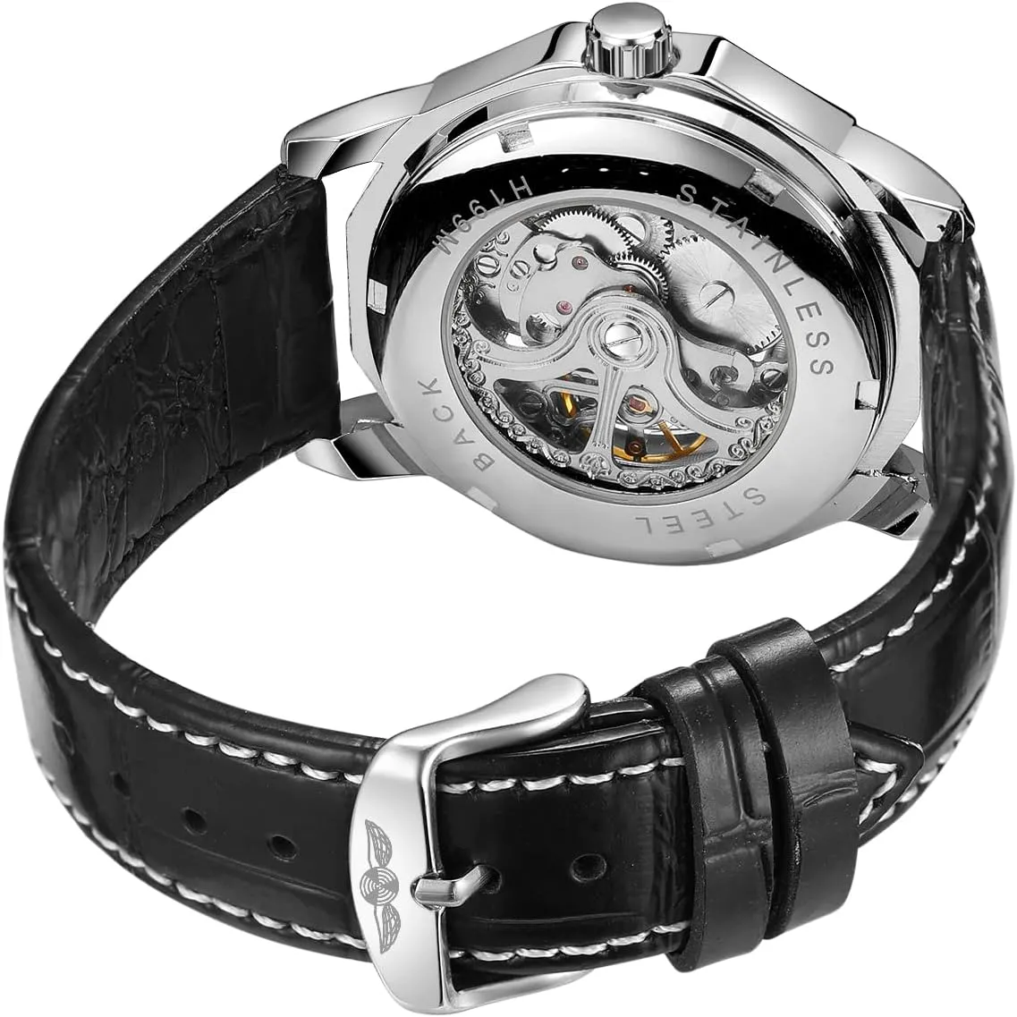 Numeral Genuine Leather Band Tourbillon Wrist Watch FORSINING Men's Automatic Mechanical Dodecagon Watch Skeleton ecosystem amniotic Roman 