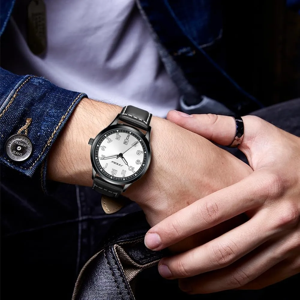 Numerals Men Dress Watch Classic Watches for Men with Calendar Water Resistant Luminous Easy flourish Read Time Arabic 