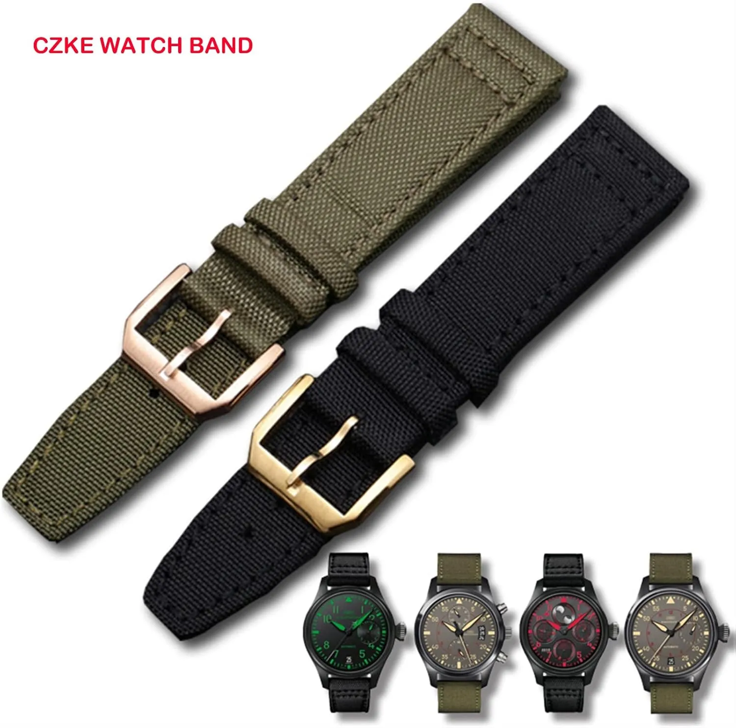 Nylon start glamorous course Leather Watch Bracelet Chain Watch Band For IWC PILOT WATCHES PORTUGIESER Men Insurance Clasp Strap Watch Accessories 