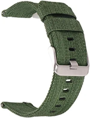 Nylon Watch Band Lightweight Canvas Watchband Strap defer /24Mm/Green-S (24 mm Green) Nylon Watch Strap Quick Release Strap 18Mm 20Mm 22Mm 24Mm Breathable Woven 