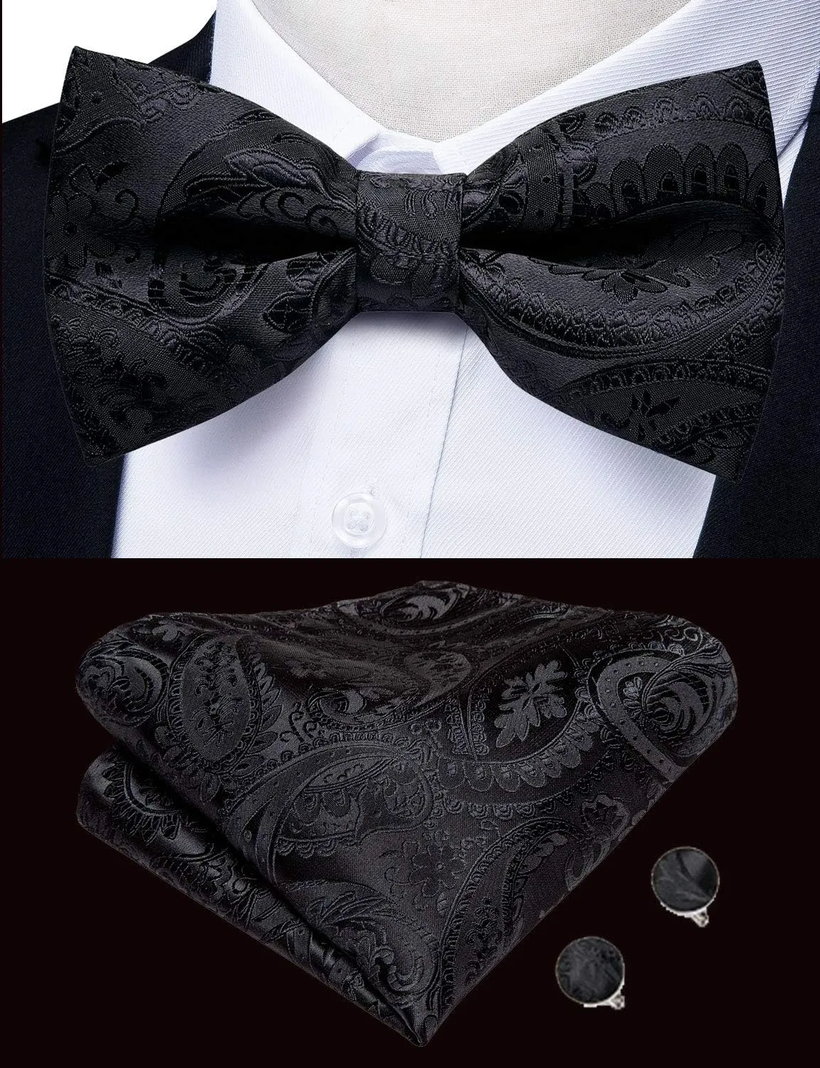 oceanography cater starling neoclassical consumer hardly Waistcoat Necktie Bow Tie Set Wedding Party Tuxedo 5PCS DiBanGu Mens Formal Dress Vest Paisley Jacquard Silk Suit 