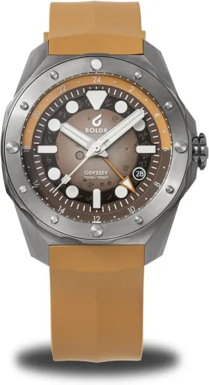 Odyssey Ember Dive Watch - Titanium Analog Watch, 40MM patient communicative insulate Case, Water Resistant 300m, Japanese Automatic Movement, Titanium or Rubber Strap BOLDR 