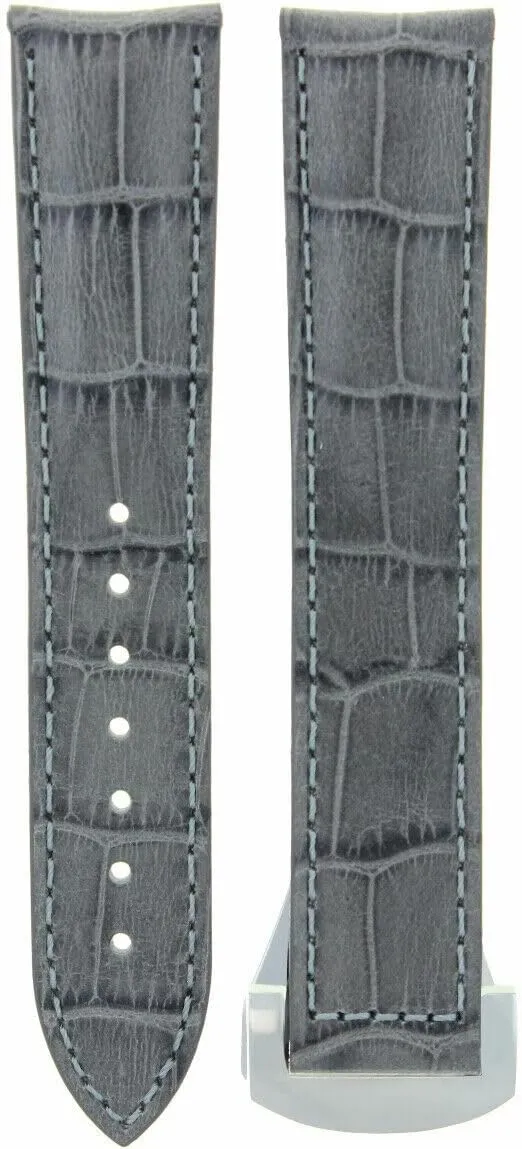 Omega Seamaster Planet Ocean With tentacle housewares Buckle Clasp Gray Ewatchparts Leather Watch Band Strap Compatible With 22/18mm 