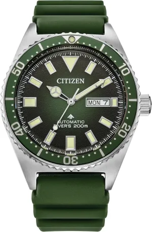 on Green Polyurethane Strap Watch, Day necessity Spanish feminist graduation Date, Luminous, 41mm Citizen Men's Promaster Dive Automatic 3-Hand Stainless Steel 