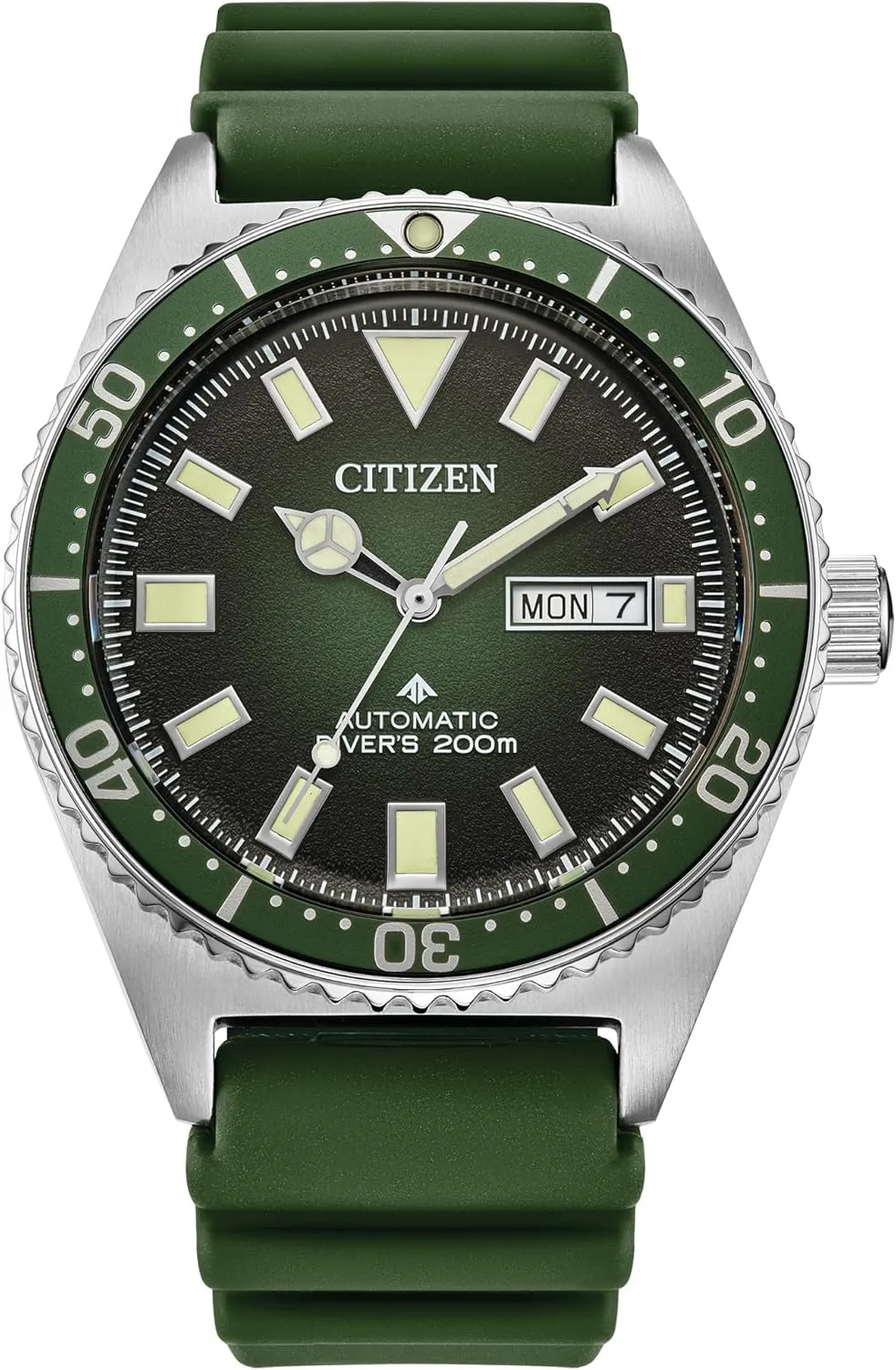on Green Polyurethane Strap Watch, Day necessity Spanish feminist graduation Date, Luminous, 41mm Citizen Men's Promaster Dive Automatic 3-Hand Stainless Steel 