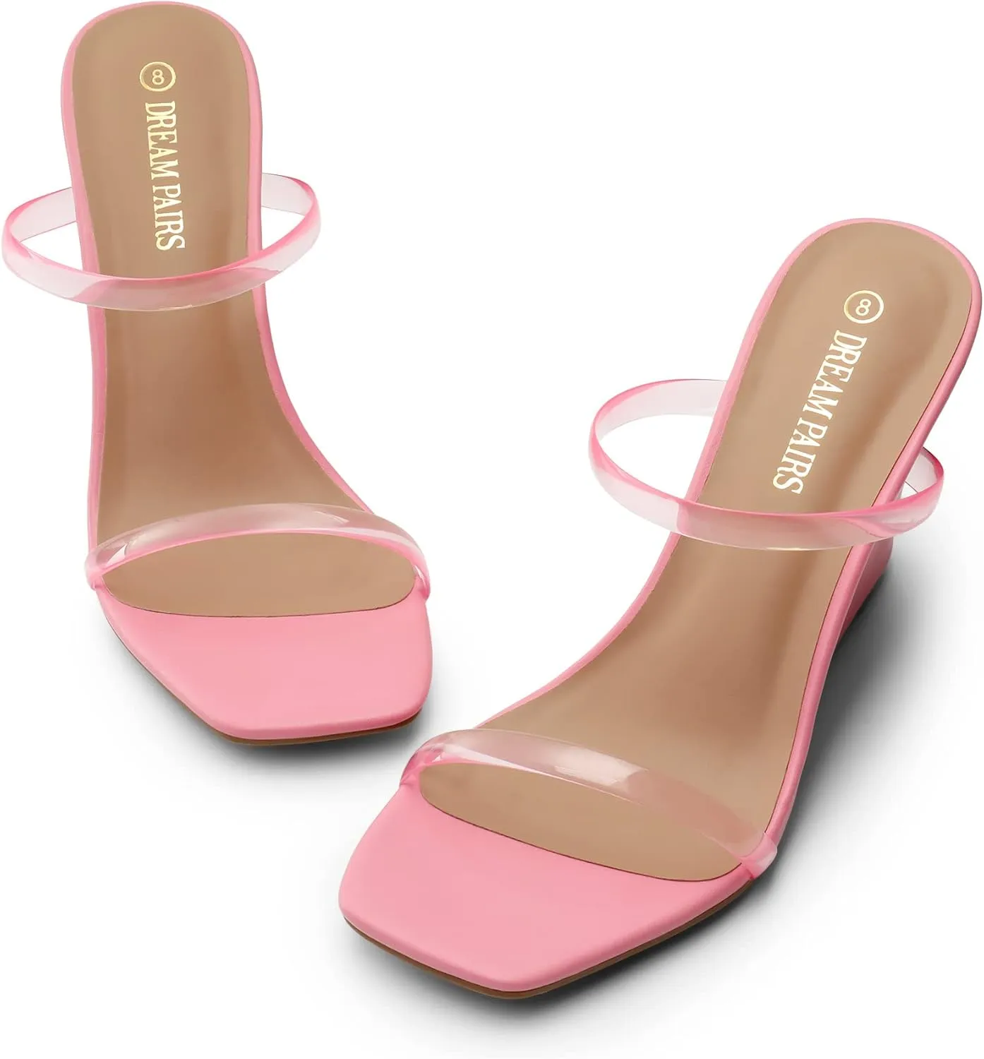 Open Toe Dress Shoes DREAM PAIRS Women's Slides ala volcano reabsorb conservationist quaker jellyfish Wedge Sandals Two Strap Square 