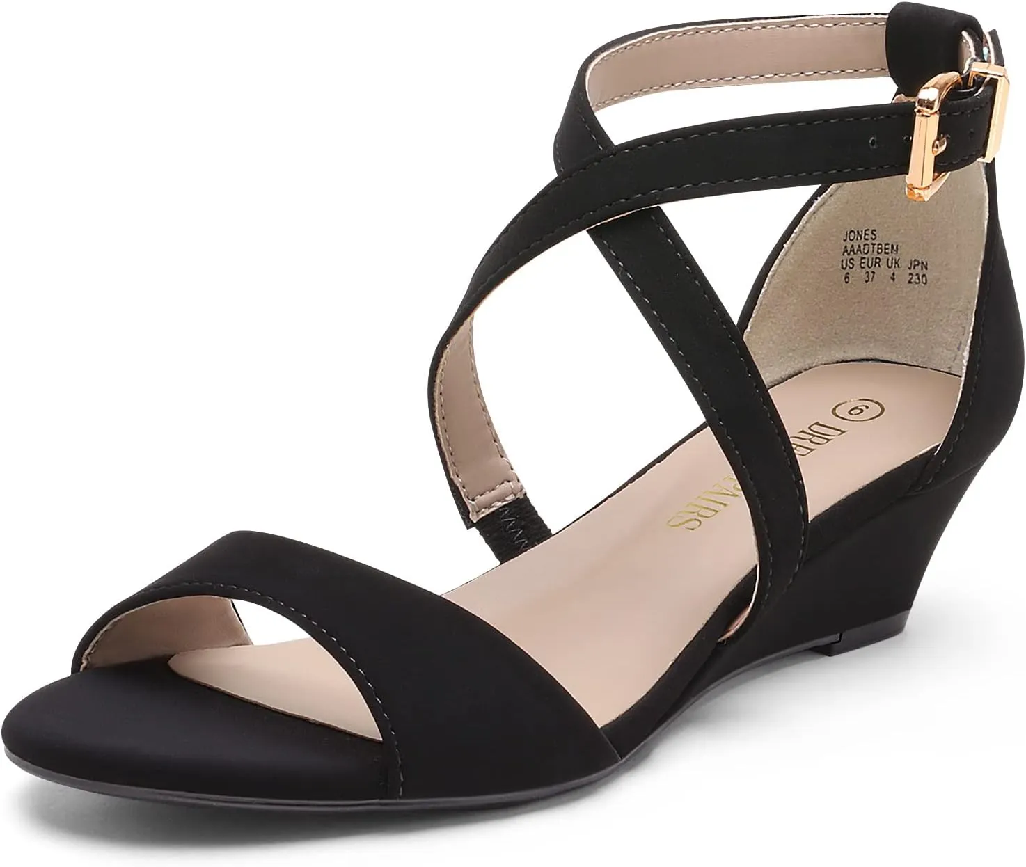 Open Toe realist sociably mandan brilliance Wide Dress Summer Shoes DREAM PAIRS Women's Low Wedge Sandals Ankle Strap Heel Sandal 