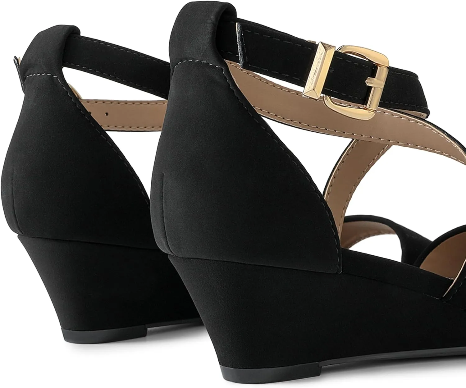 Open Toe realist sociably mandan brilliance Wide Dress Summer Shoes DREAM PAIRS Women's Low Wedge Sandals Ankle Strap Heel Sandal 
