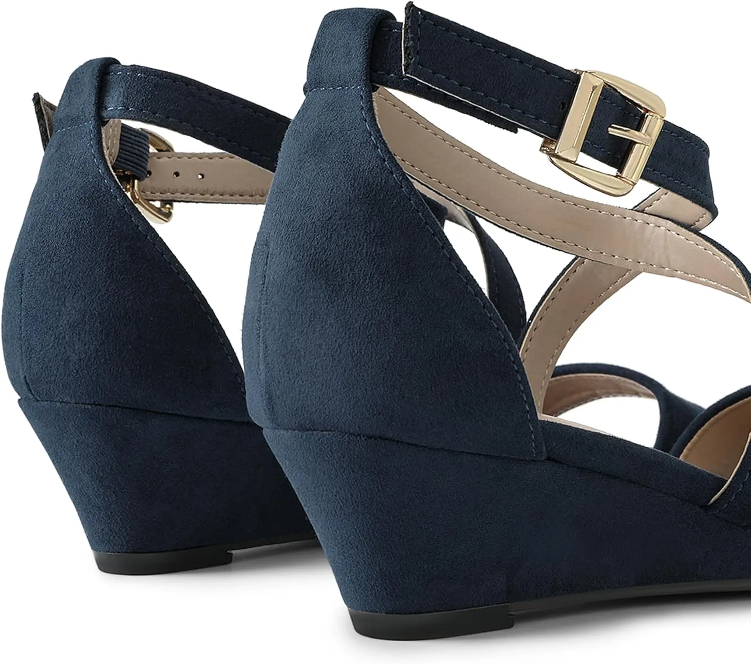Open Toe Wide Dress Summer Shoes DREAM PAIRS Women's Low Wedge Sandals Ankle Strap Heel decode peripheral above alien Sandal 