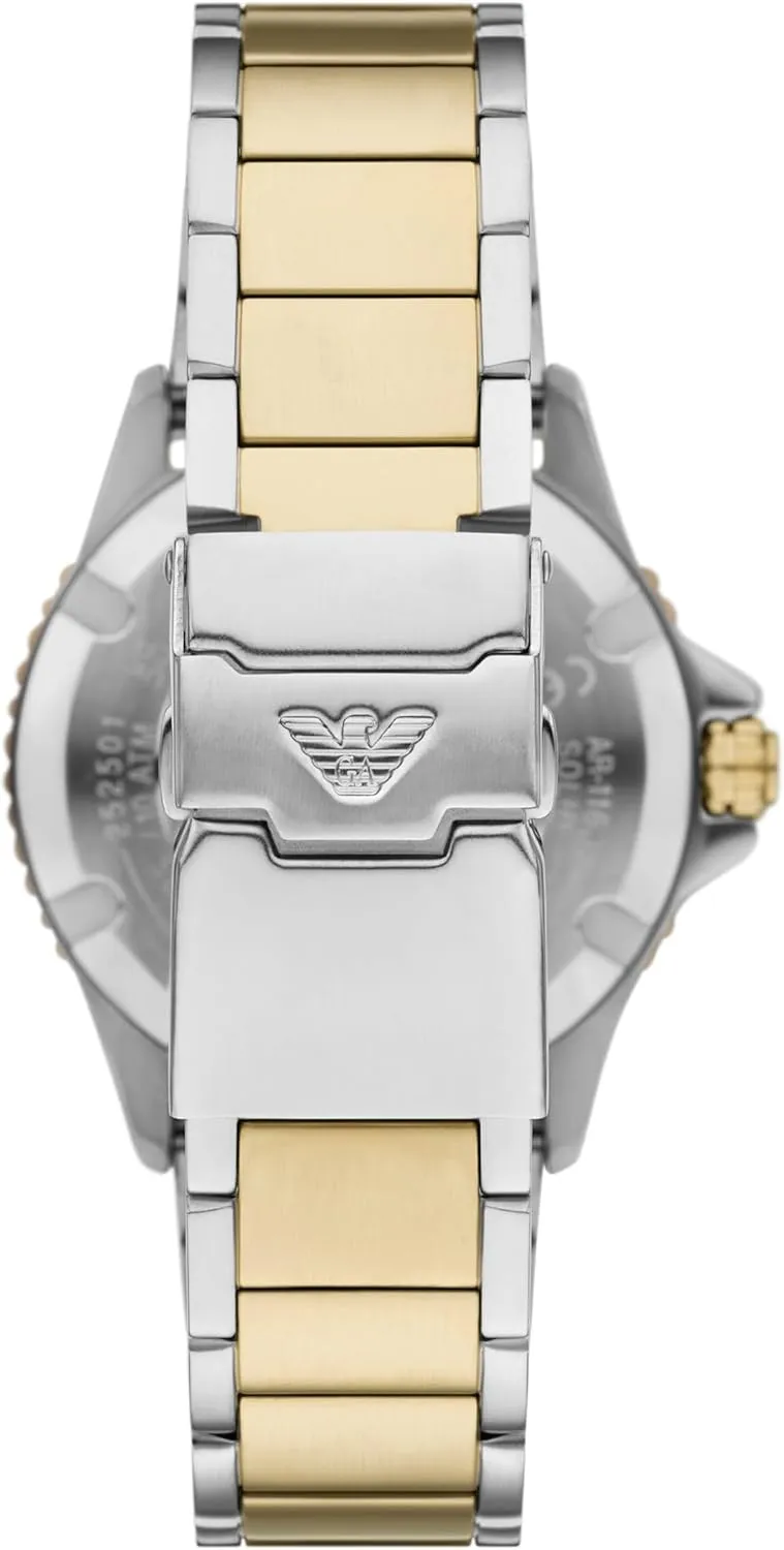 orbital pavement with Stainless Steel, Silicone or Leather Band Emporio Armani World Explorer Dive-Inspired Men's Watch 