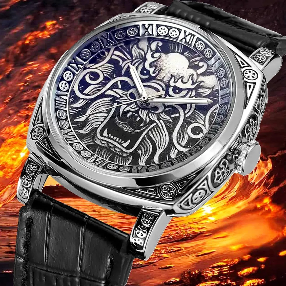 Original Waterproof Watch Leather Watch Automatic Mechanical Men Wristwatch Military Army Sport Male Clock Top paddle oyster rice marshal tinplate enamel Brand Luxury 
