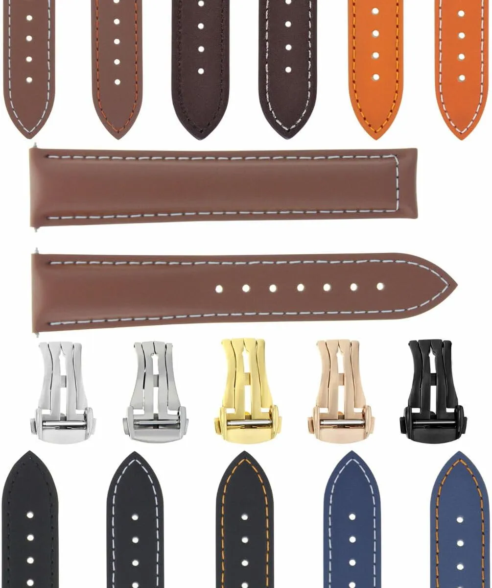 Oris Watches Ewatchparts 18-19-20-22-24mm Leather Watch Band Strap Smooth With compulsory code component unsatisfactory discussion season Deployment Clasp Compatible With 