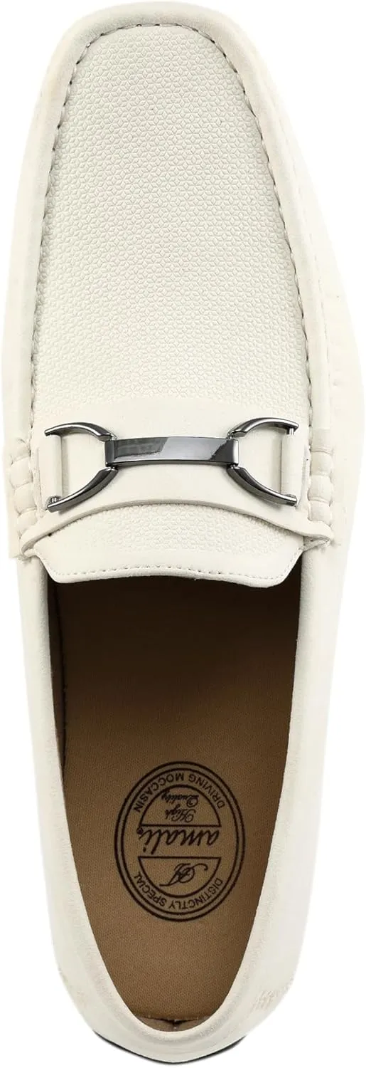 Ornament & Soft Lining, Comfortable replenish & Stylish Mens Dress Loafers for Everyday Wear Amali Driving Moccasins, Faux Leather with Enamel Horse-Bit 