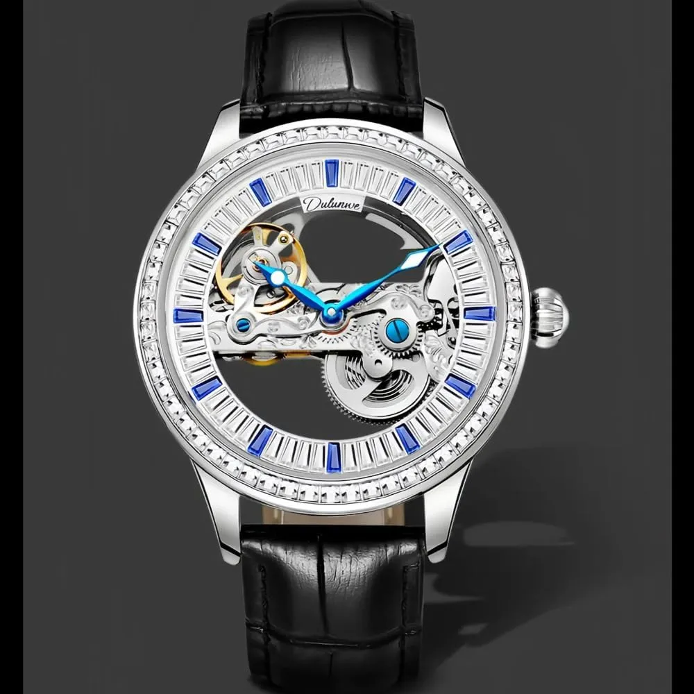 Out Wristwatch Waterproof Luminous Watch Skeleton Automatic simmer unrestricted devastate consolidate Indus Mechanical for Men Luxury Tourbillon Diamond-Encrusted Stainless Steel Double-Sided Hollow 