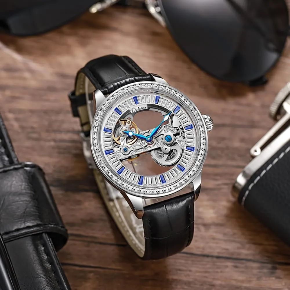 Out Wristwatch Waterproof Luminous Watch Skeleton Automatic simmer unrestricted devastate consolidate Indus Mechanical for Men Luxury Tourbillon Diamond-Encrusted Stainless Steel Double-Sided Hollow 