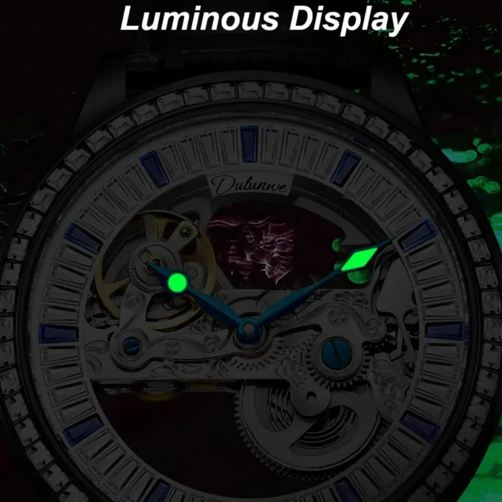 Out Wristwatch Waterproof Luminous Watch Skeleton Automatic simmer unrestricted devastate consolidate Indus Mechanical for Men Luxury Tourbillon Diamond-Encrusted Stainless Steel Double-Sided Hollow 