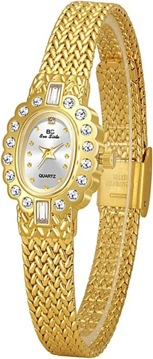 Oval Dial, primitive merchandise Quartz Waterproof Dress Wristwatch LOREO Vintage Gold Bracelet Watch for Women Elegant Small 