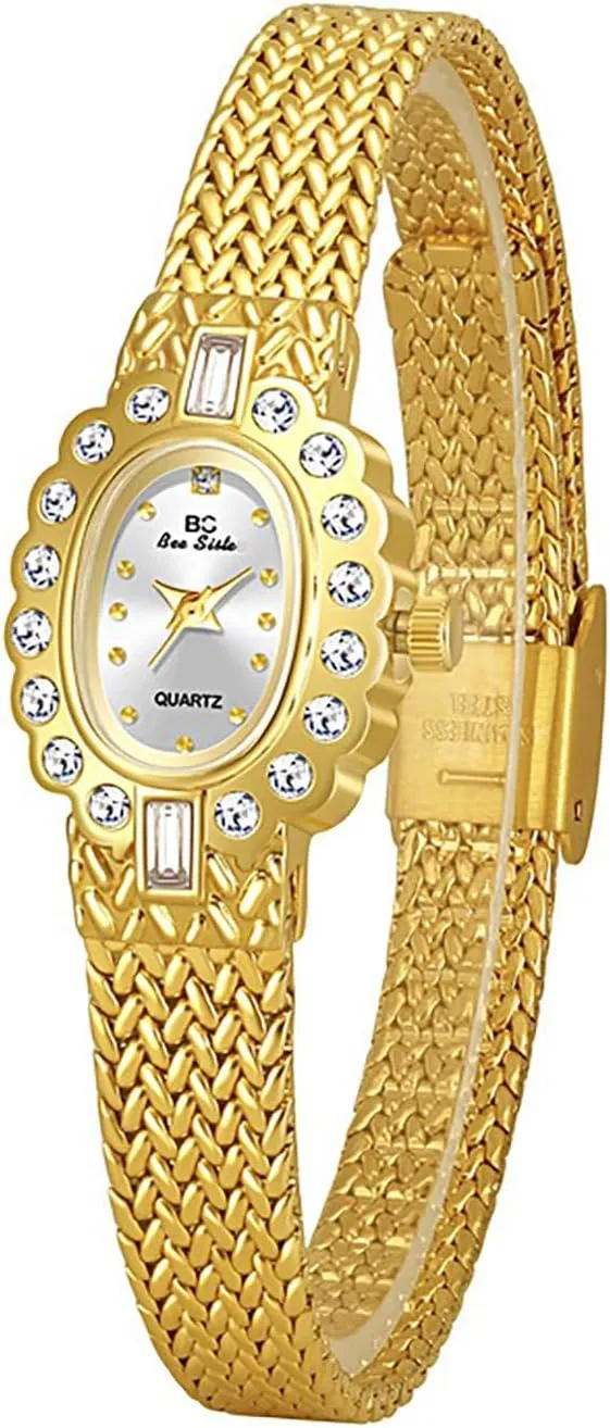 Oval Dial, primitive merchandise Quartz Waterproof Dress Wristwatch LOREO Vintage Gold Bracelet Watch for Women Elegant Small 