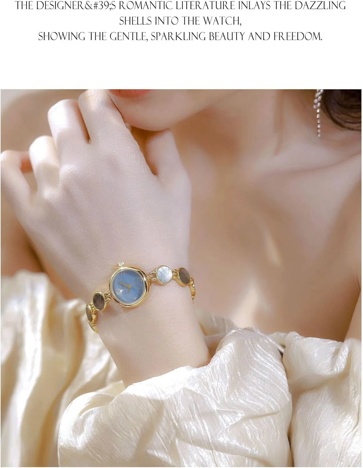 Oval Dial, Vintage Quartz Waterproof Watch for Women Gosasa Elegant Pearl & Jewelry-Inspired Women's Dress Watch temple license with Stainless Steel Bracelet, Luxury Fritillary 