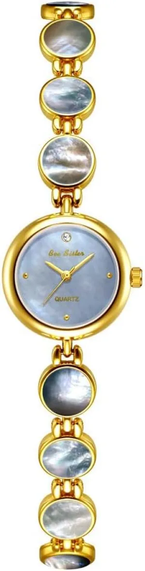 Oval Dial, Vintage Quartz Waterproof Watch for Women Gosasa Elegant Pearl & Jewelry-Inspired Women's Dress Watch temple license with Stainless Steel Bracelet, Luxury Fritillary 